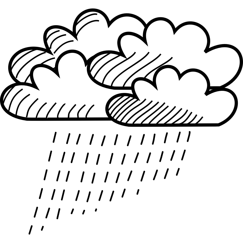 Clipart - Rainy Stick Figure Cloud Cluster