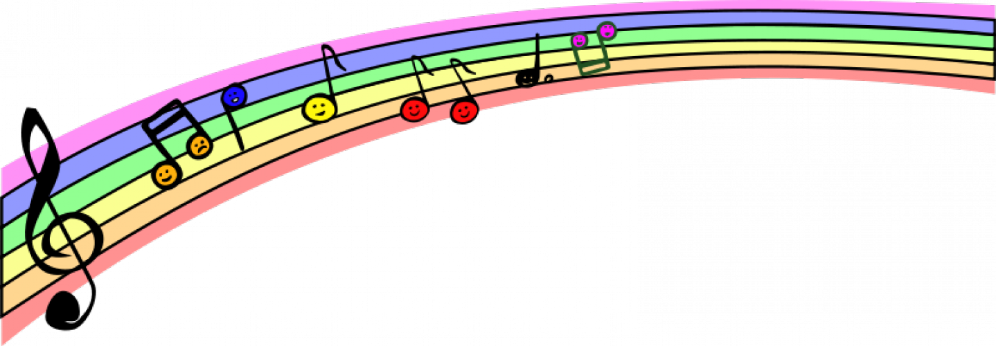 Vector graphics of rainbow musical notes | Public domain vectors