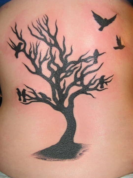 Trees And Birds Tattoo Clip Art Library