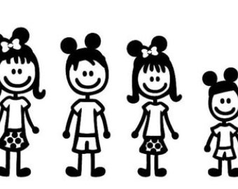 Items similar to Disney Stick Figure Family set of 5 