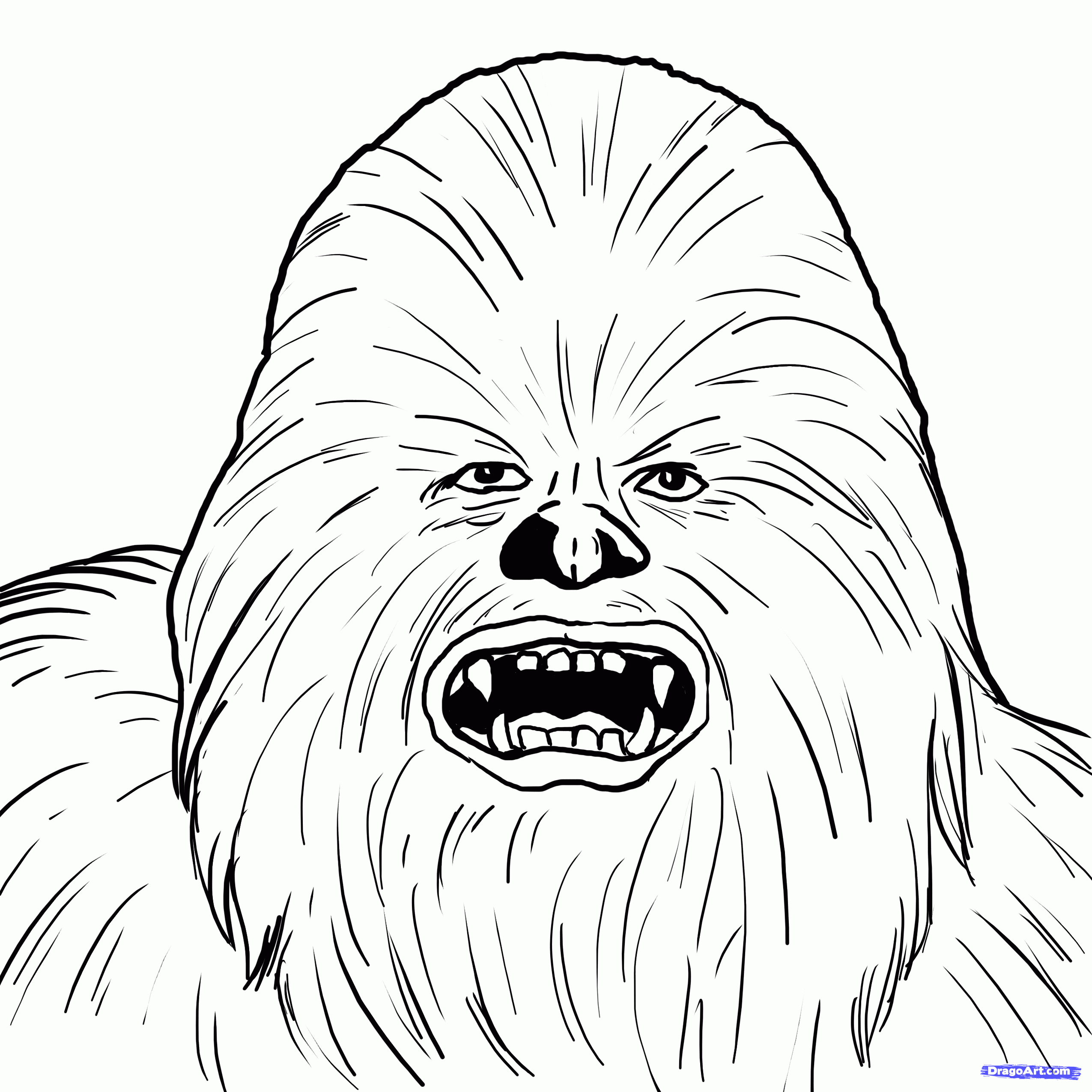 How To Draw A Wookie, Star Wars Wookie, Step by Step, Star Wars 