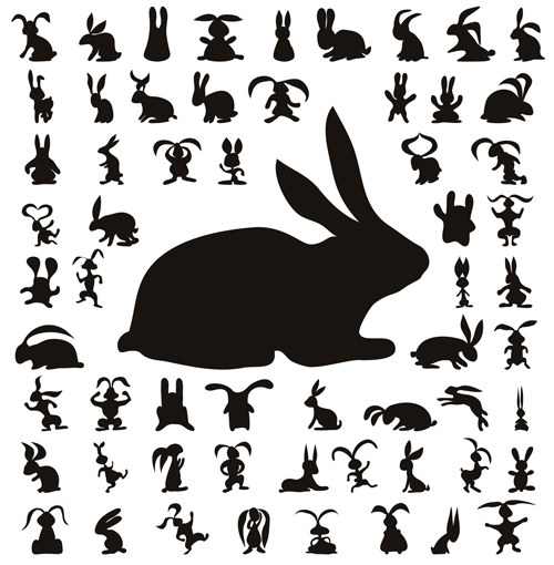 Cute Bunny or Rabbit Vector Silhouette | vector bunnies