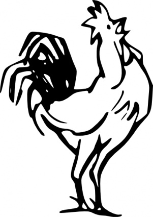 Outline Farm Bird Rooster Hen Chicken Animal Poultry Calling 