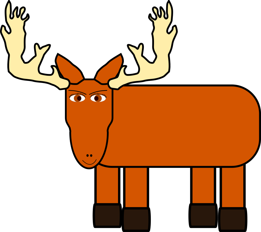 Cartoon moose remix SVG Vector file, vector clip art svg file.