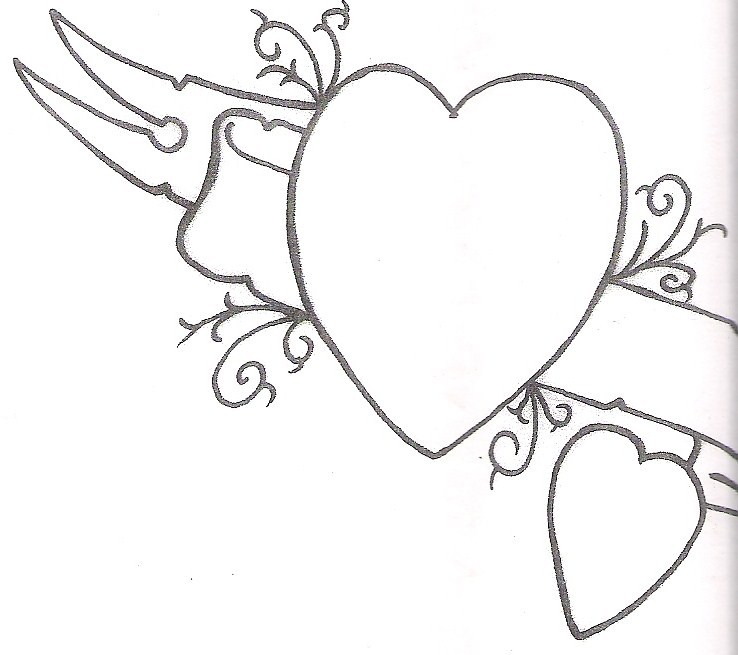 heart tattoo designs in pencil