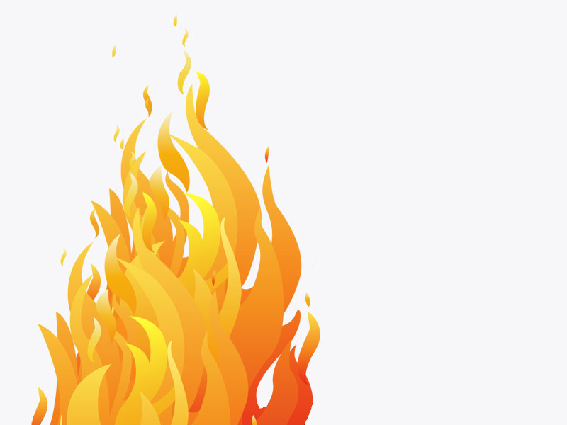 Fire Flames White Background