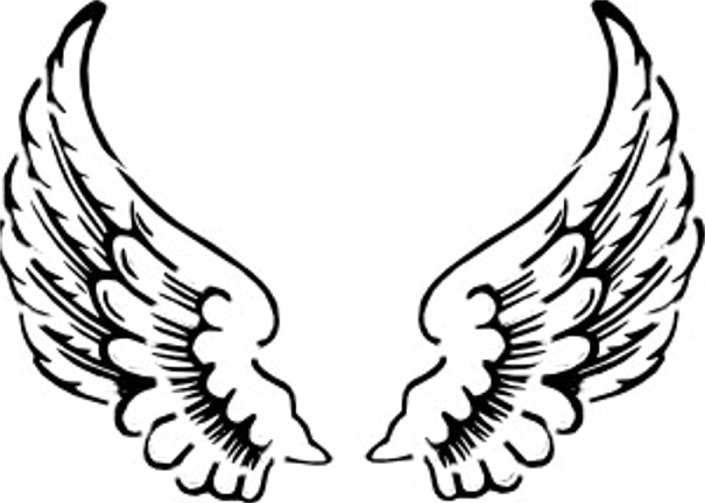 Free Simple Angel Wings Drawing, Download Free Simple Angel Wings