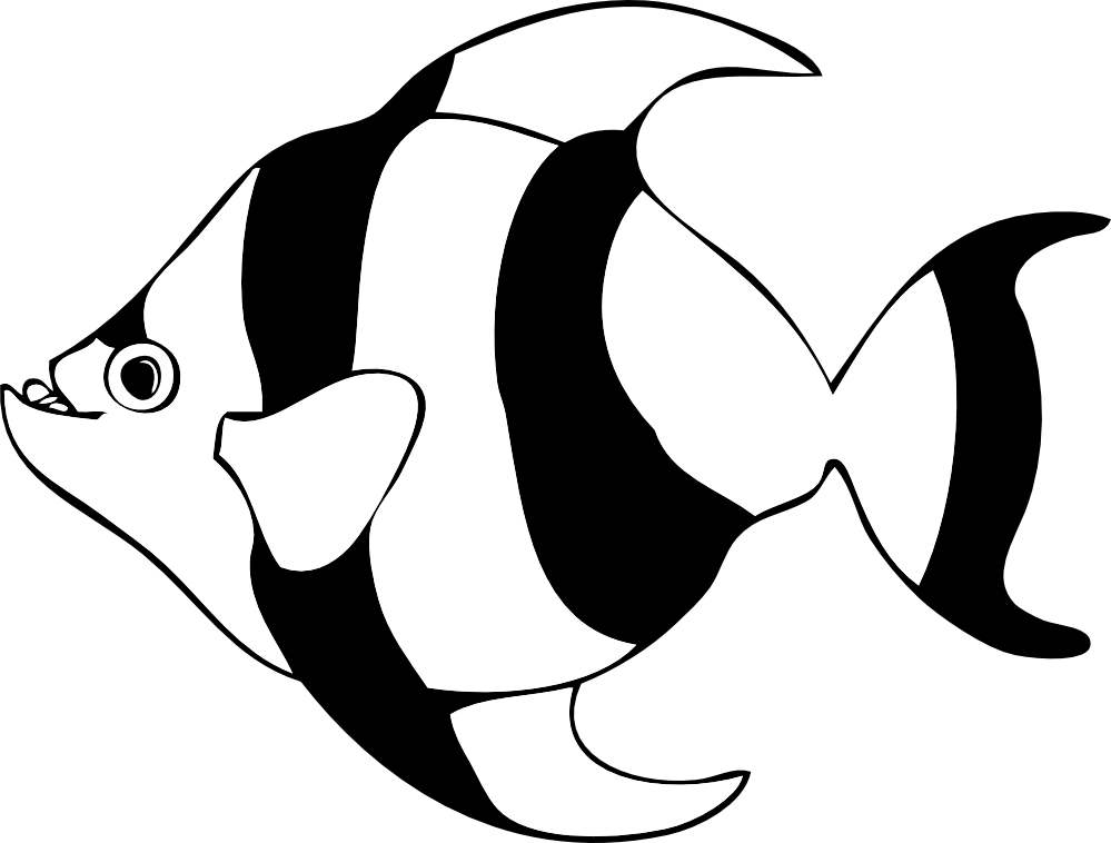 Tropical Fish Clip Art Black And White | Clipart library - Free 