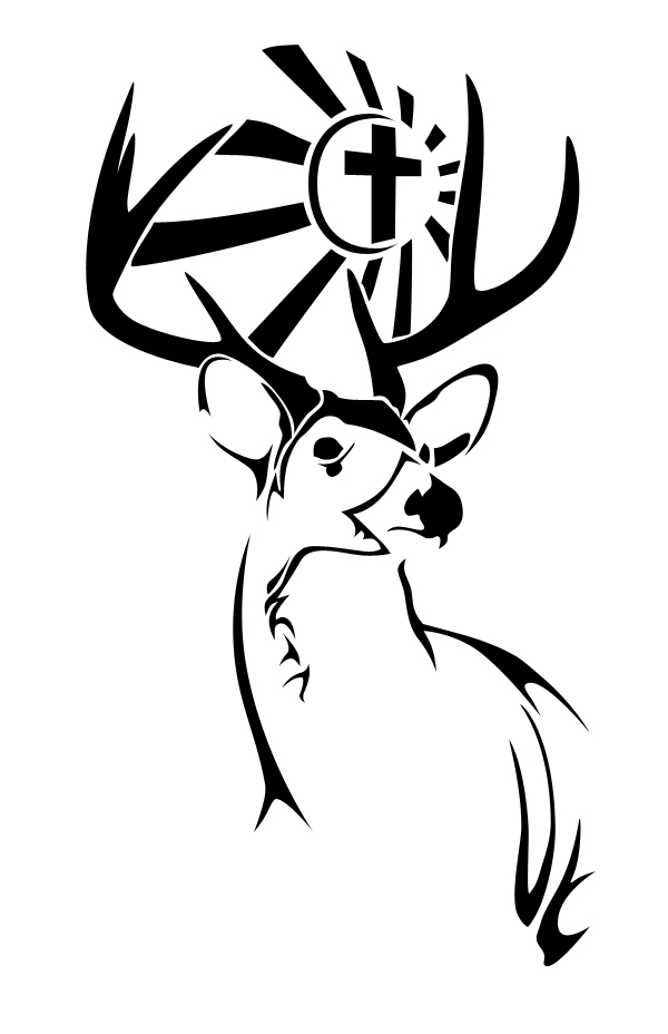 deer head with cross - Clip Art Library