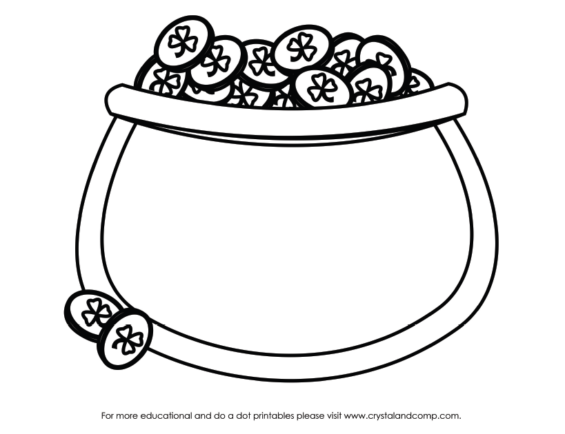 Rainbow Pot Of Gold Coloring Page | Clipart library - Free Clipart 