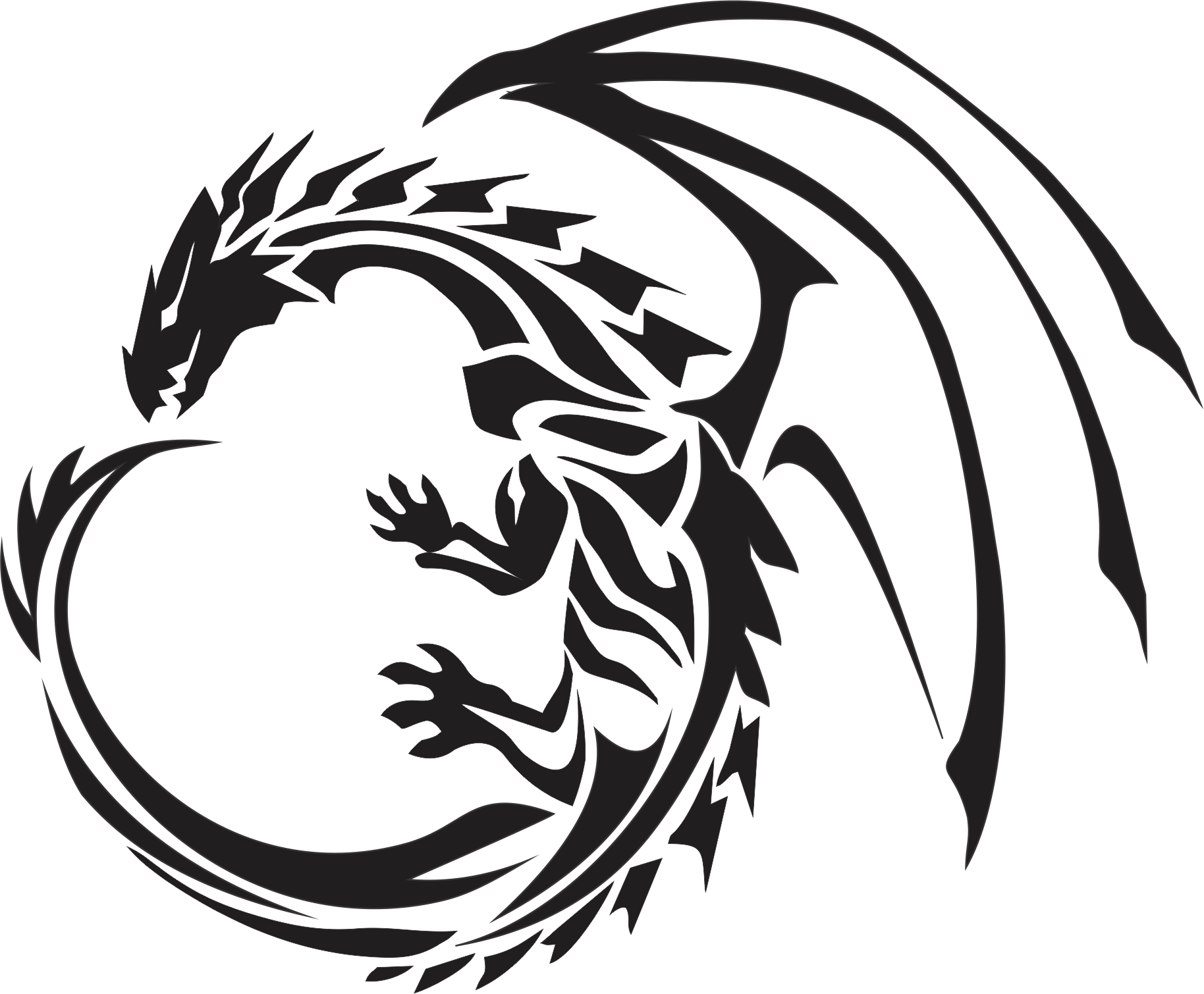 Download PNG image: Black tattoo dragon PNG images
