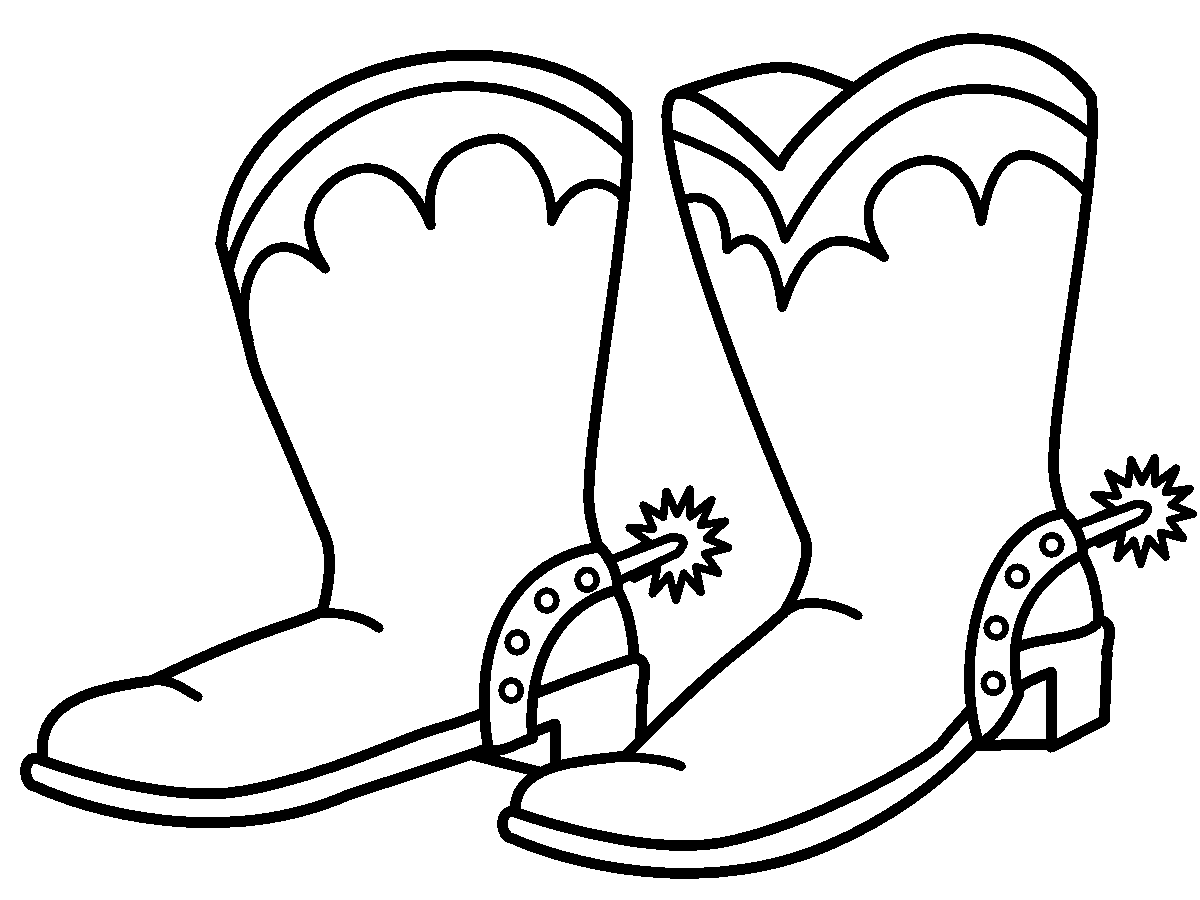 Cowboy Boots Clipart Black And White | Clipart library - Free 