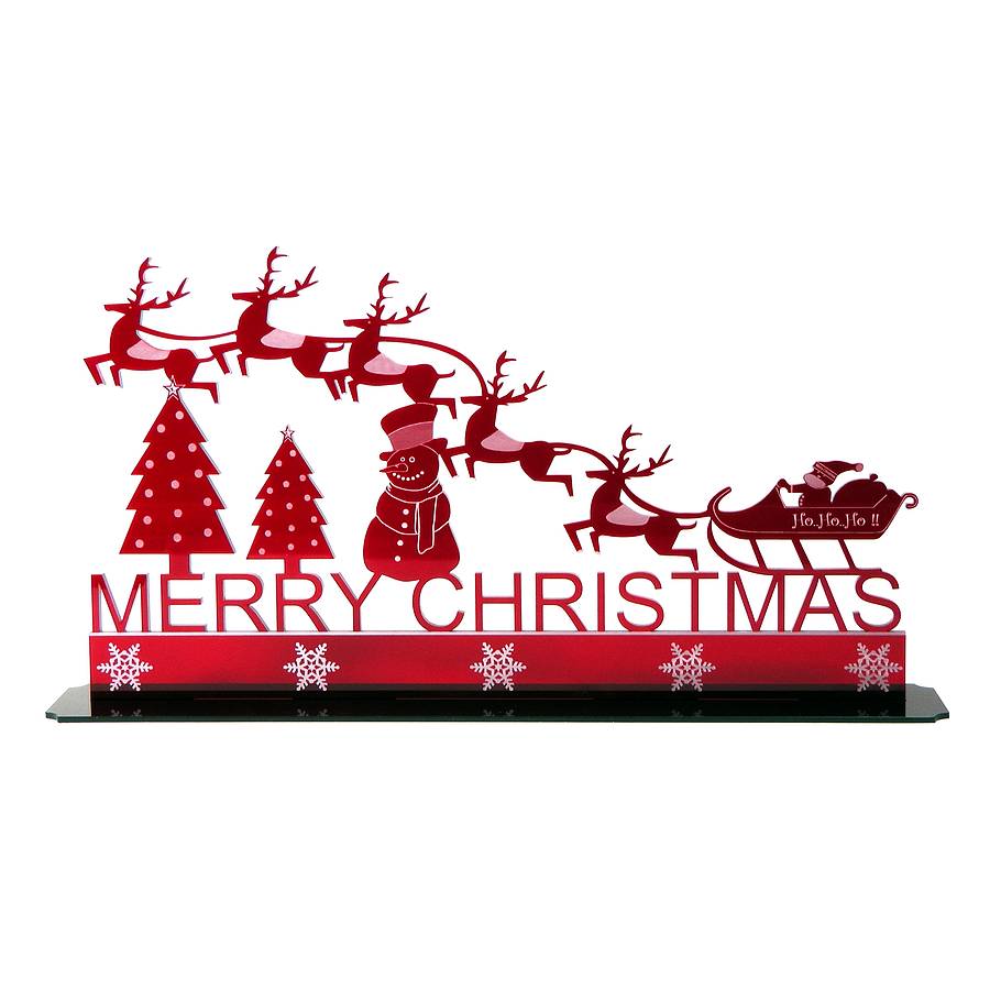 Santas Sleigh Christmas Table Decoration By Laser Made Designs 
