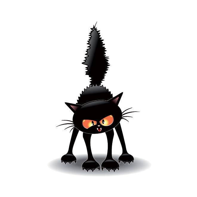 Free Vector witch cat scathing floor - Free Vector Art