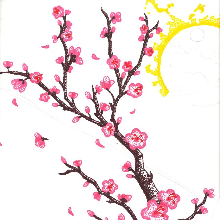 Images For  Cherry Blossom Drawings Clip Art