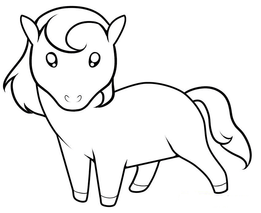 Download Cartoon Cute Little Horse Coloring Pages Or Print Cartoon 