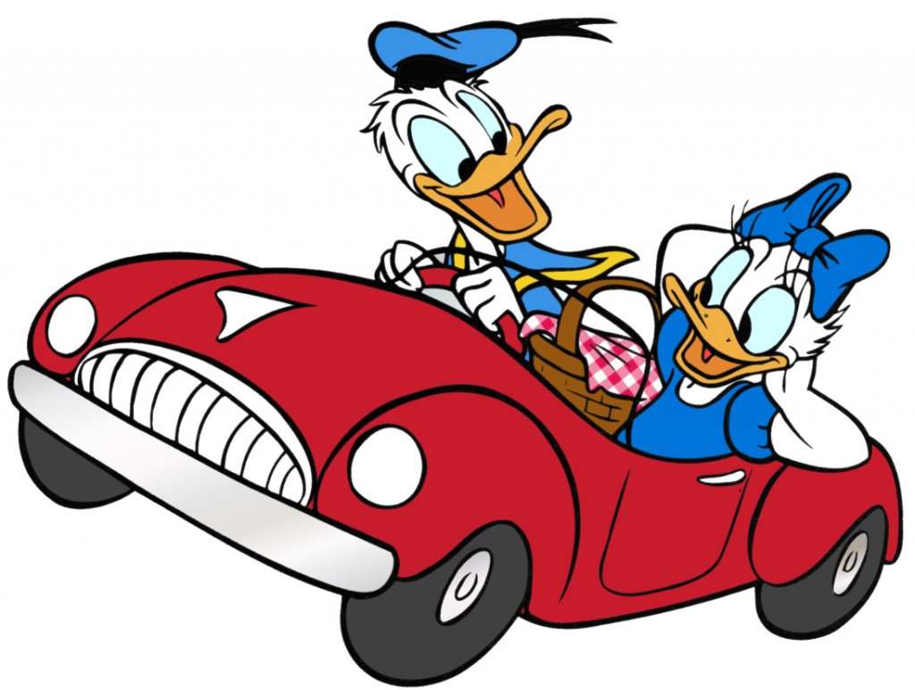 Donald Duck In Car Clip Art Library