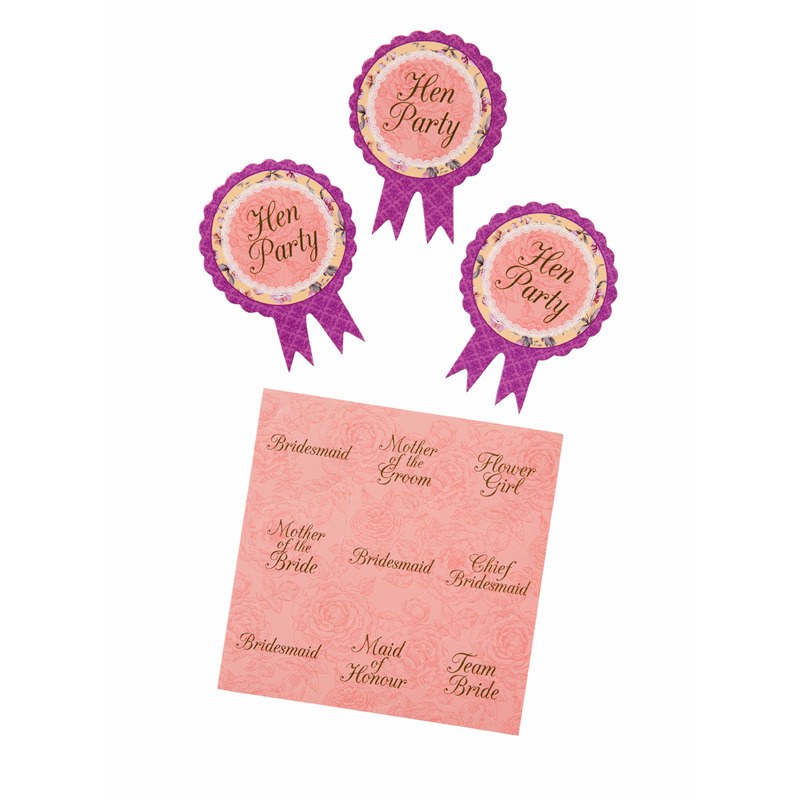 Truly scrumptious hen party rosette badges