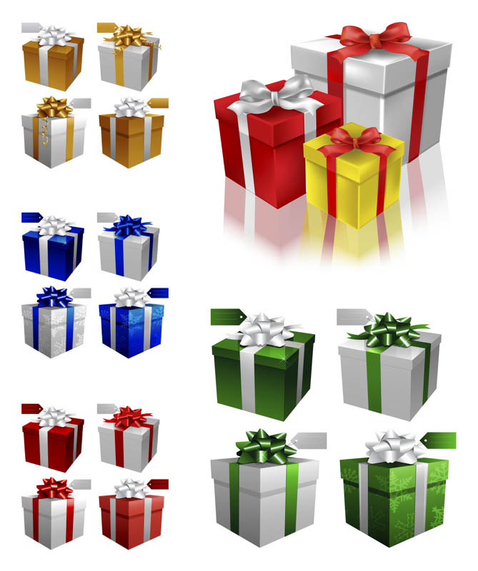3d Christmas gift boxes vector | Vector Graphics Blog