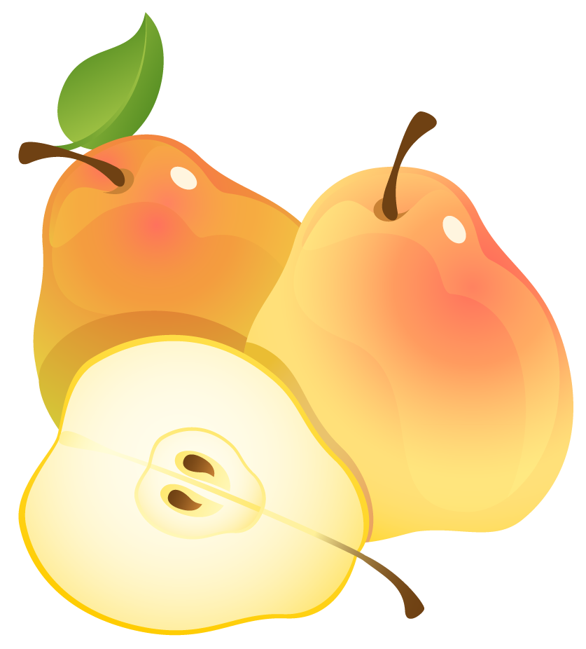 Large Painted Pears PNG Clipart