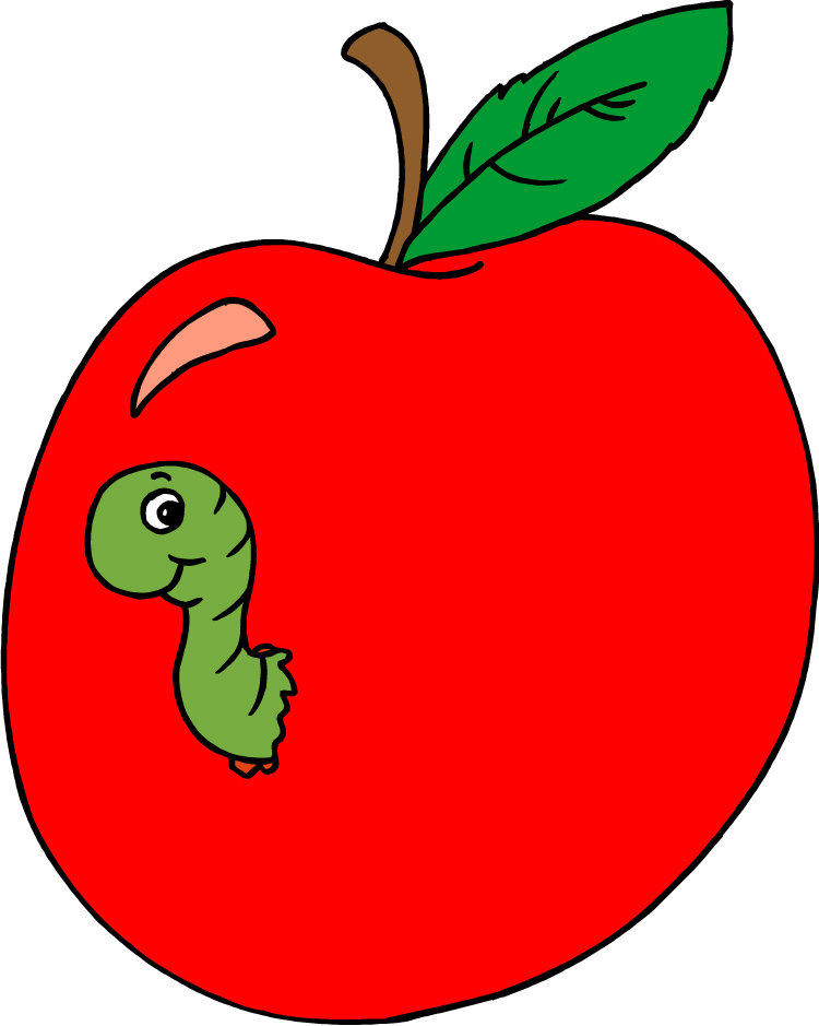 apple with worm clip art free - photo #17