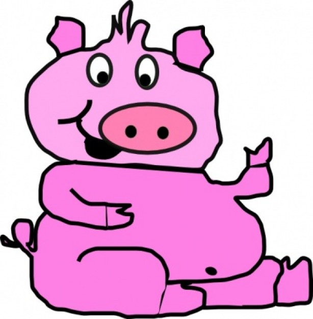 Laughing Pig clip art Vector | Free Download