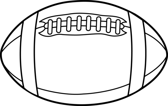 Football or Rugby Ball Line Art - Free Clip Art