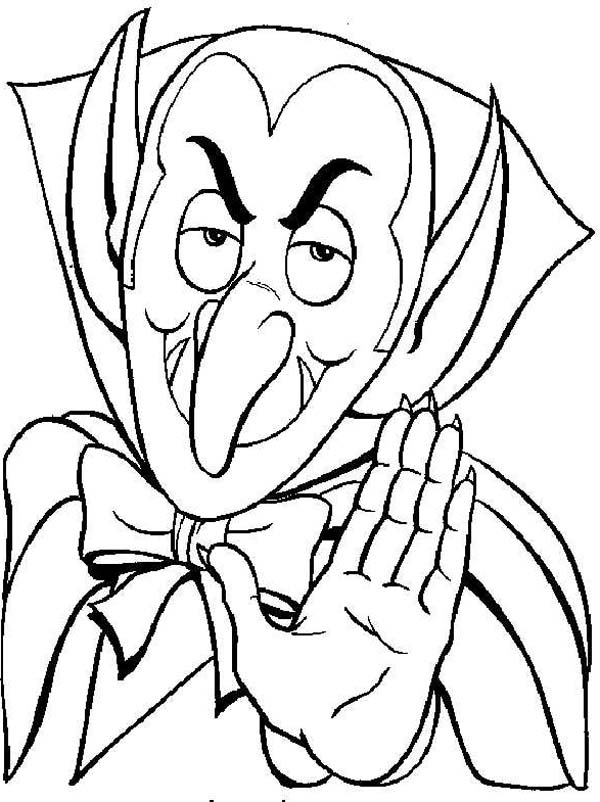 Count Dracula Says Halloween Day Coloring Page | Coloring Sun