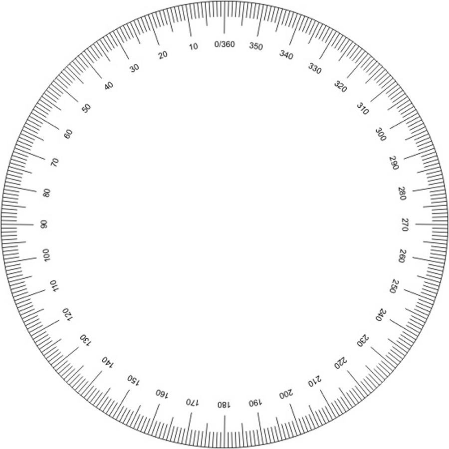 Printable 360 Protractor - Clipart library