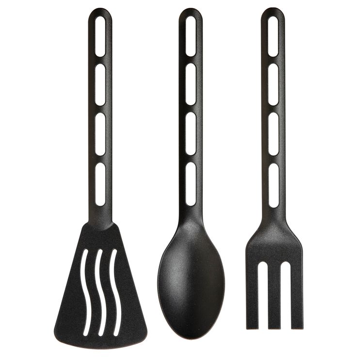 AKUT 3-piece kitchen utensil set, black