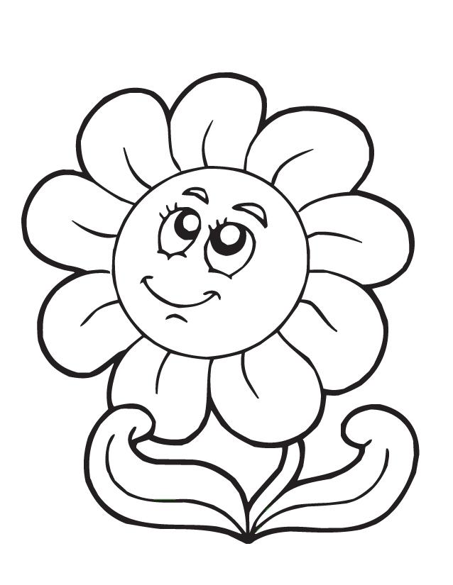 easy spring coloring page - Clip Art Library