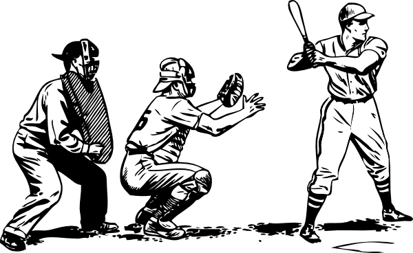 Baseball At Bat clip art Free Vector 