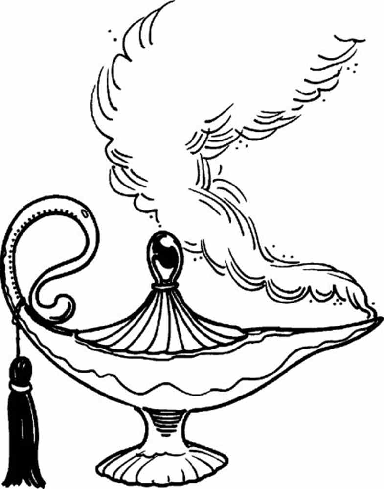 Pix For  Aladdin Genie Lamp Drawing