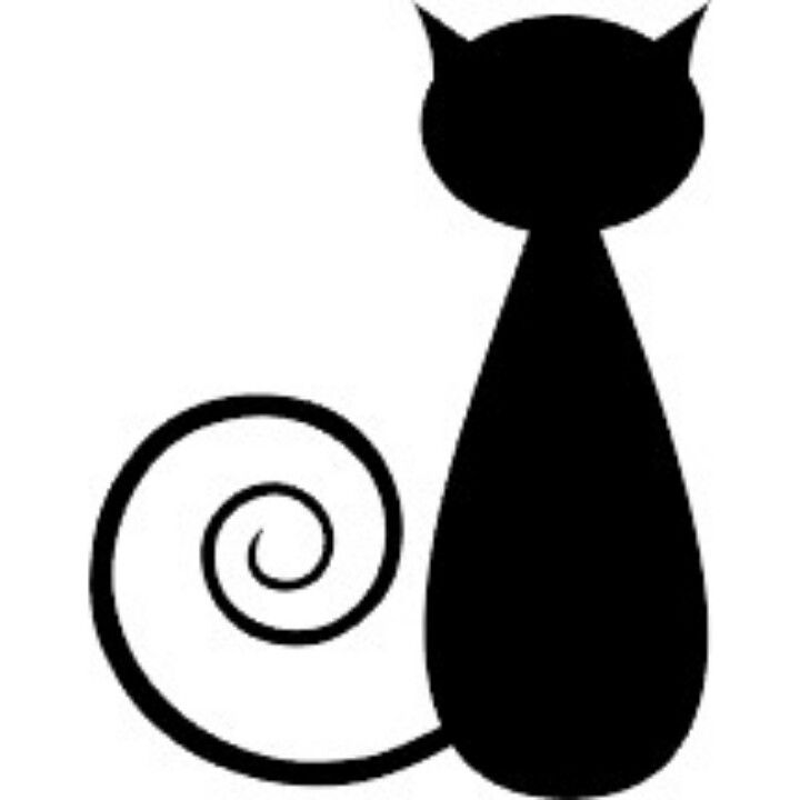 simple easy cat silhouette