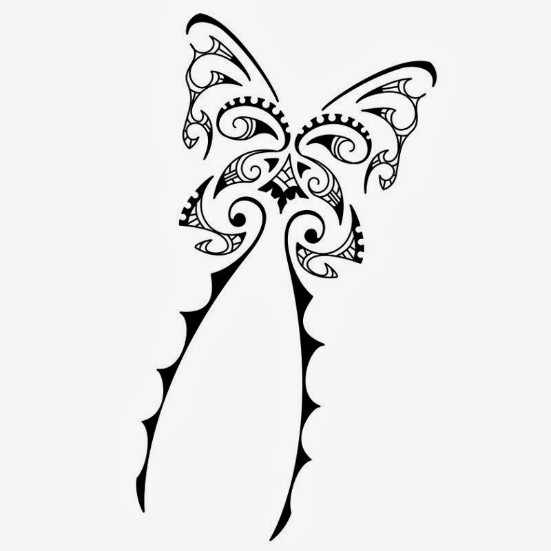 polynesian tattoo butterfly - Clip Art Library