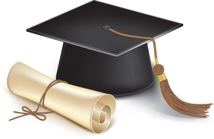Elements of Graduation cap and diploma design vector material 01 