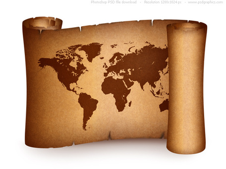 Old world map on vintage paper scroll, free vectors - Clipart.me
