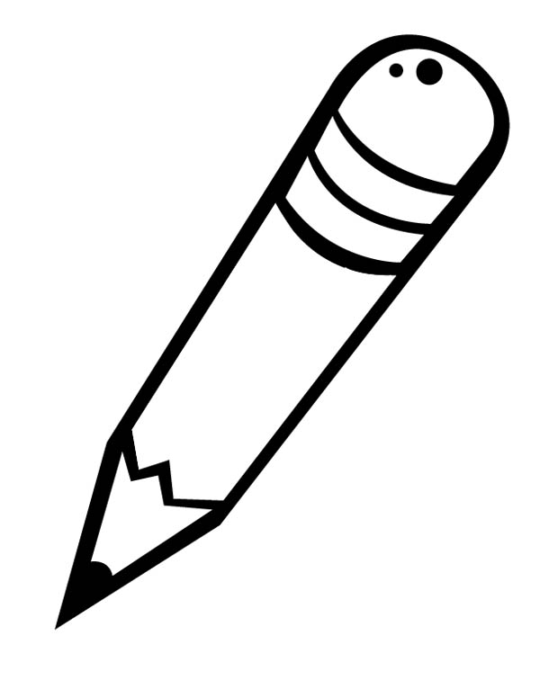 A Cartoon Illustration of Graphite Pencil Coloring Page - Free 