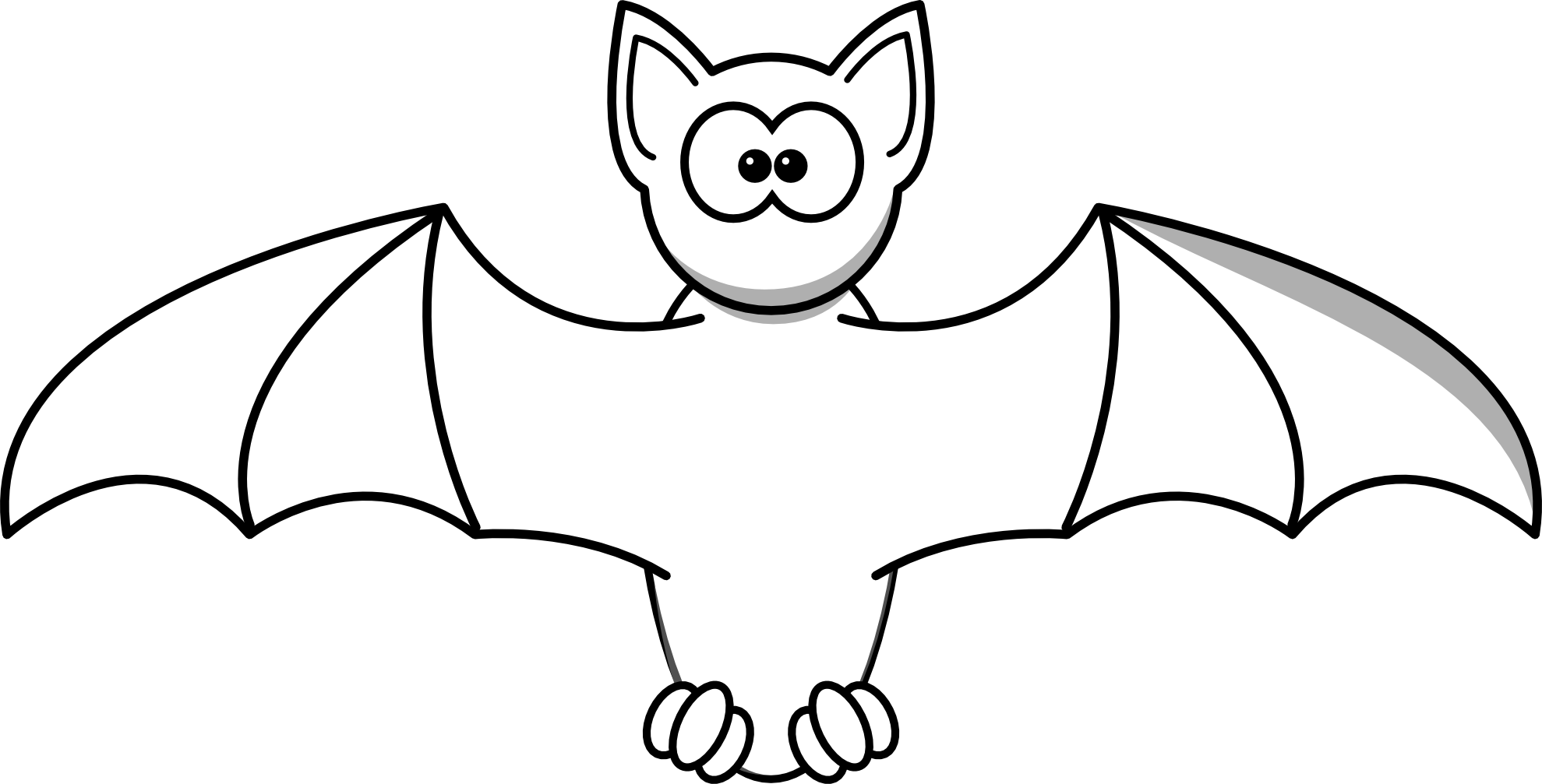 cartoon bat black white line art scalable vector graphics svg 
