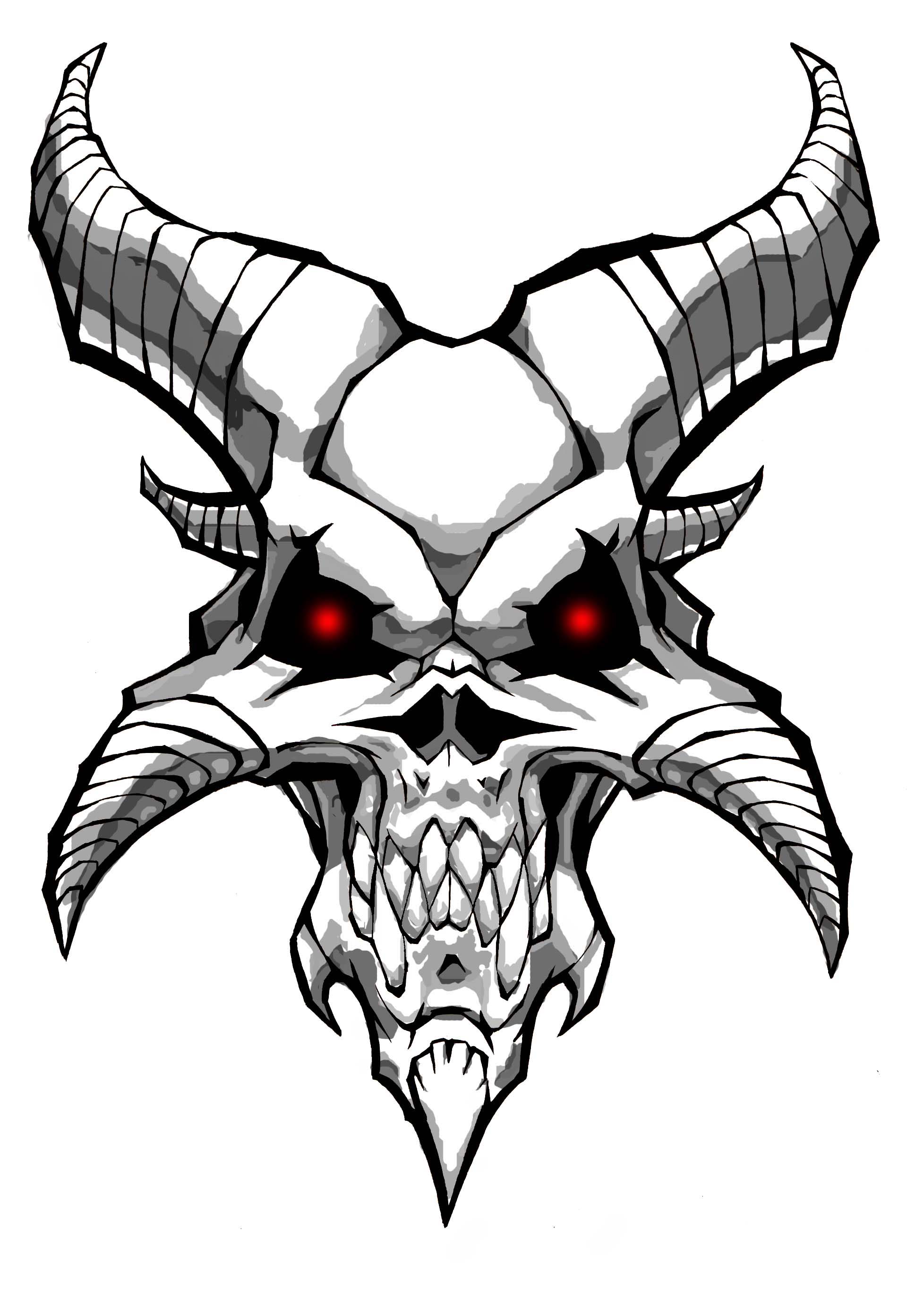 Demon Skull Drawing Images Pictures Becuo Clip Art Library