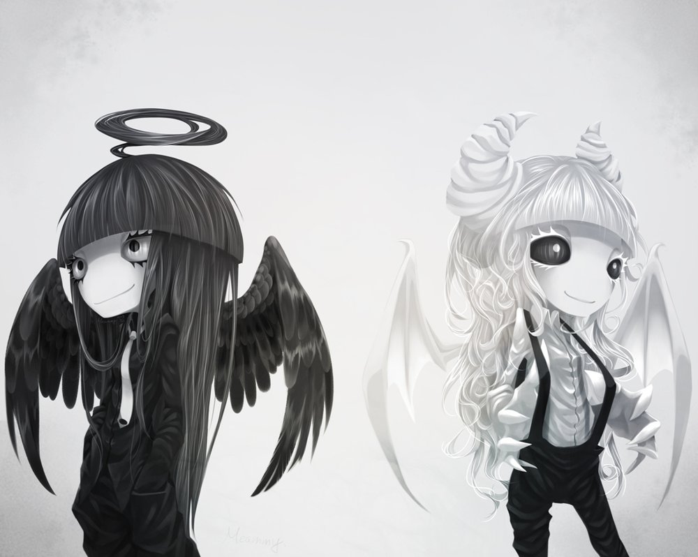 Black Angel And White Demon. by Meammy on Clipart library