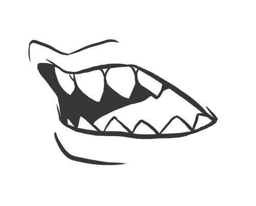 draw sharp teeth - Clip Art Library