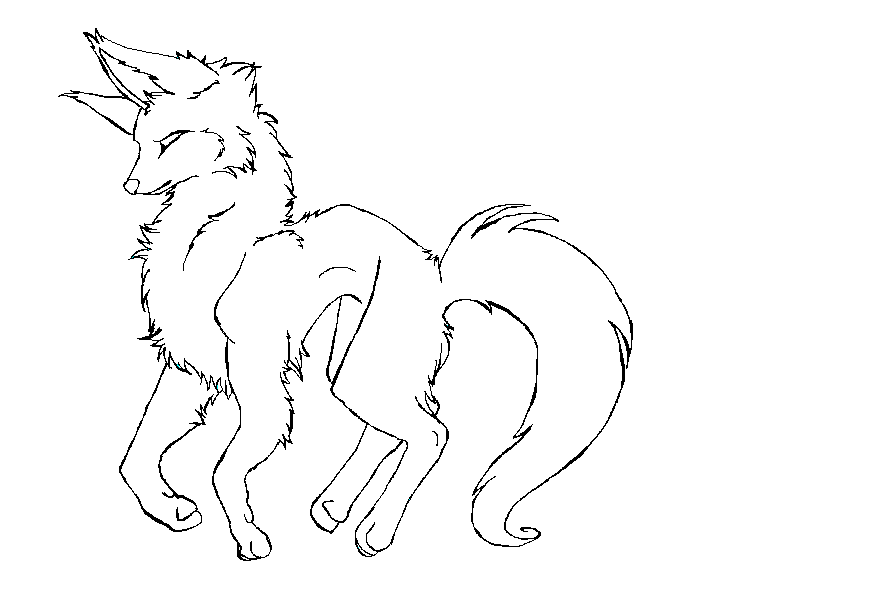 Wolf Outline 2 by coffaefox on Clipart library