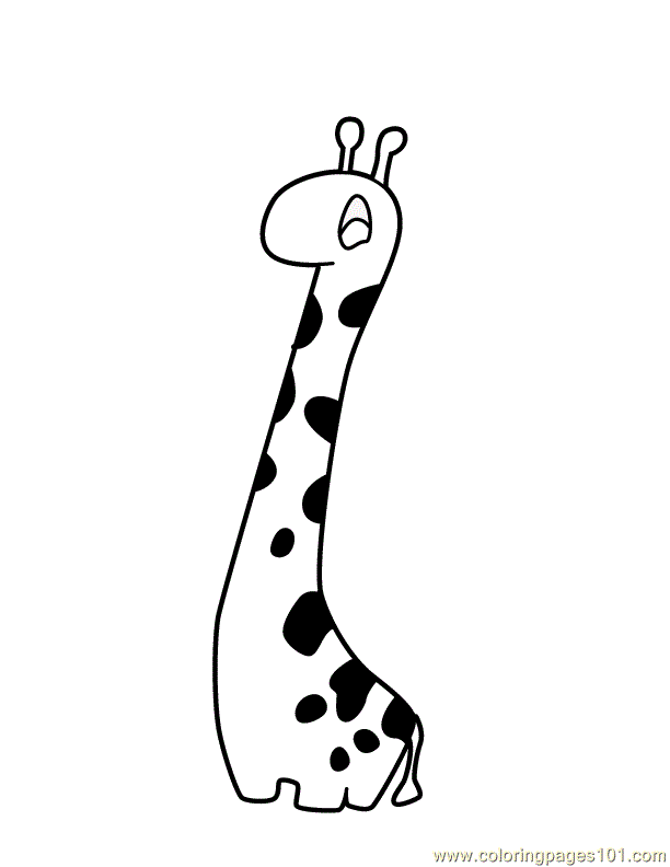 Coloring Pages Cartoon giraffe (Mammals  Giraffe) - free 