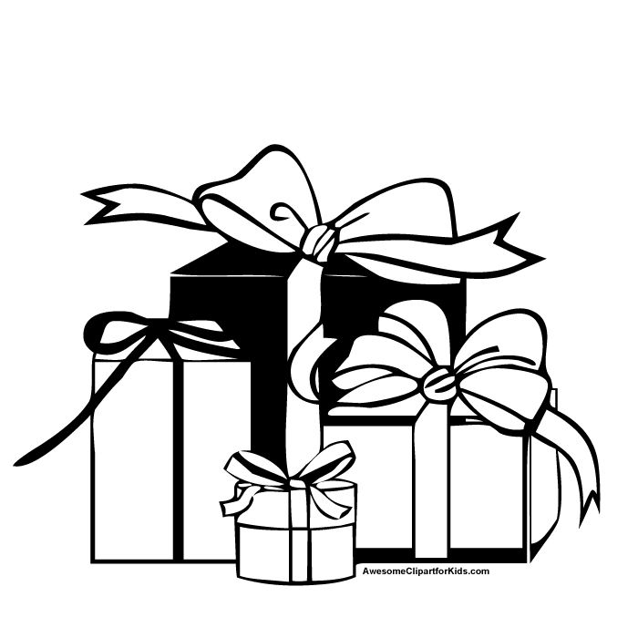 gift clipart black and white free - photo #18