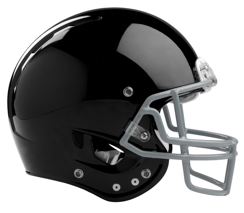 Black Football Helmet Front