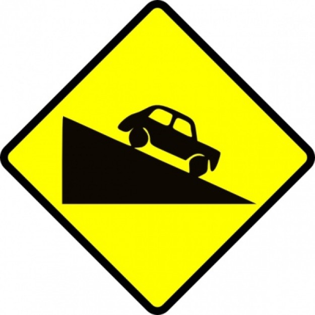 Caution Steep Hill Clip Art (.ai) - Signs and Symbols vector #2184 