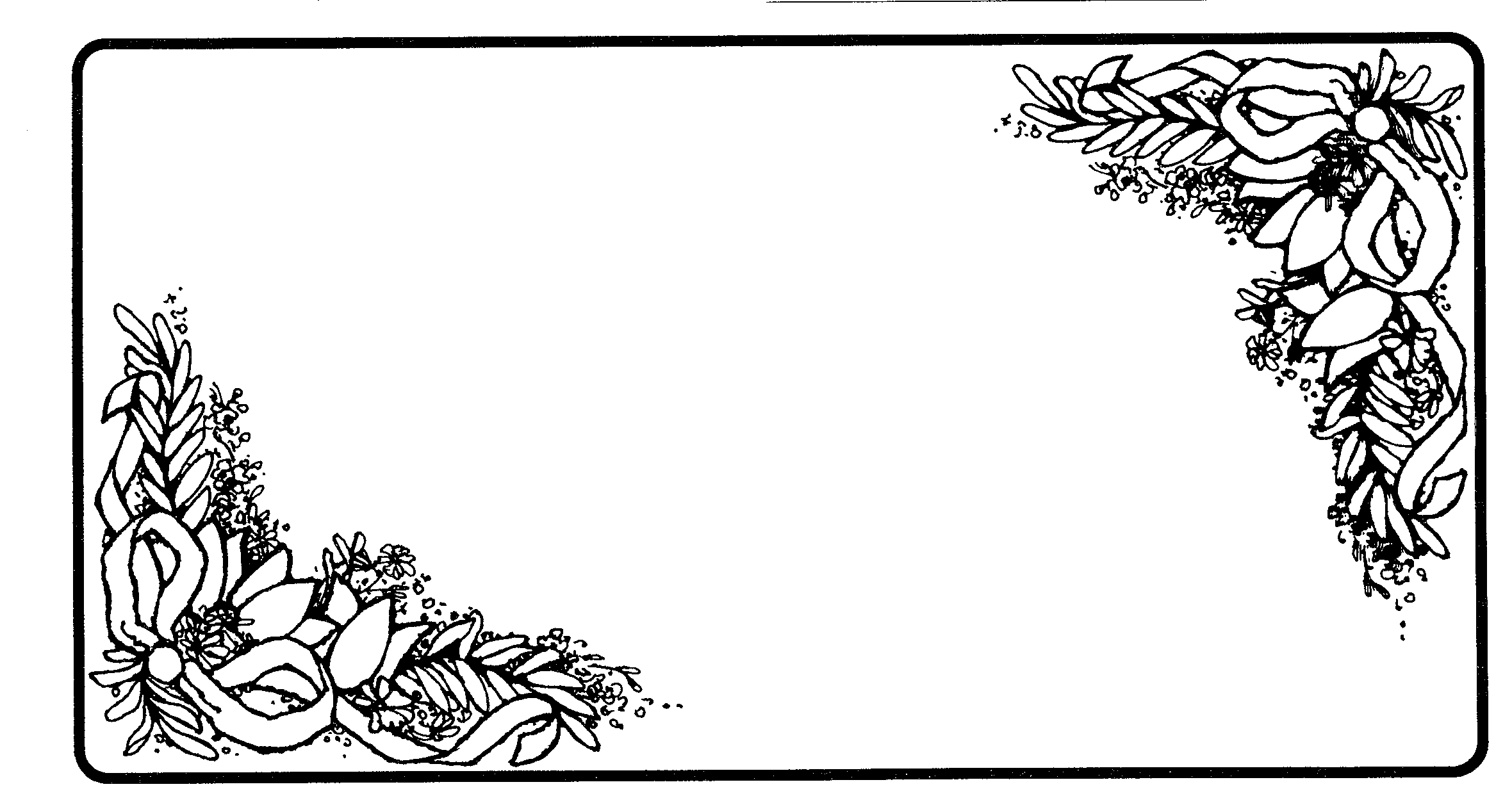 Free Black And White Flower Border, Download Free Black And White