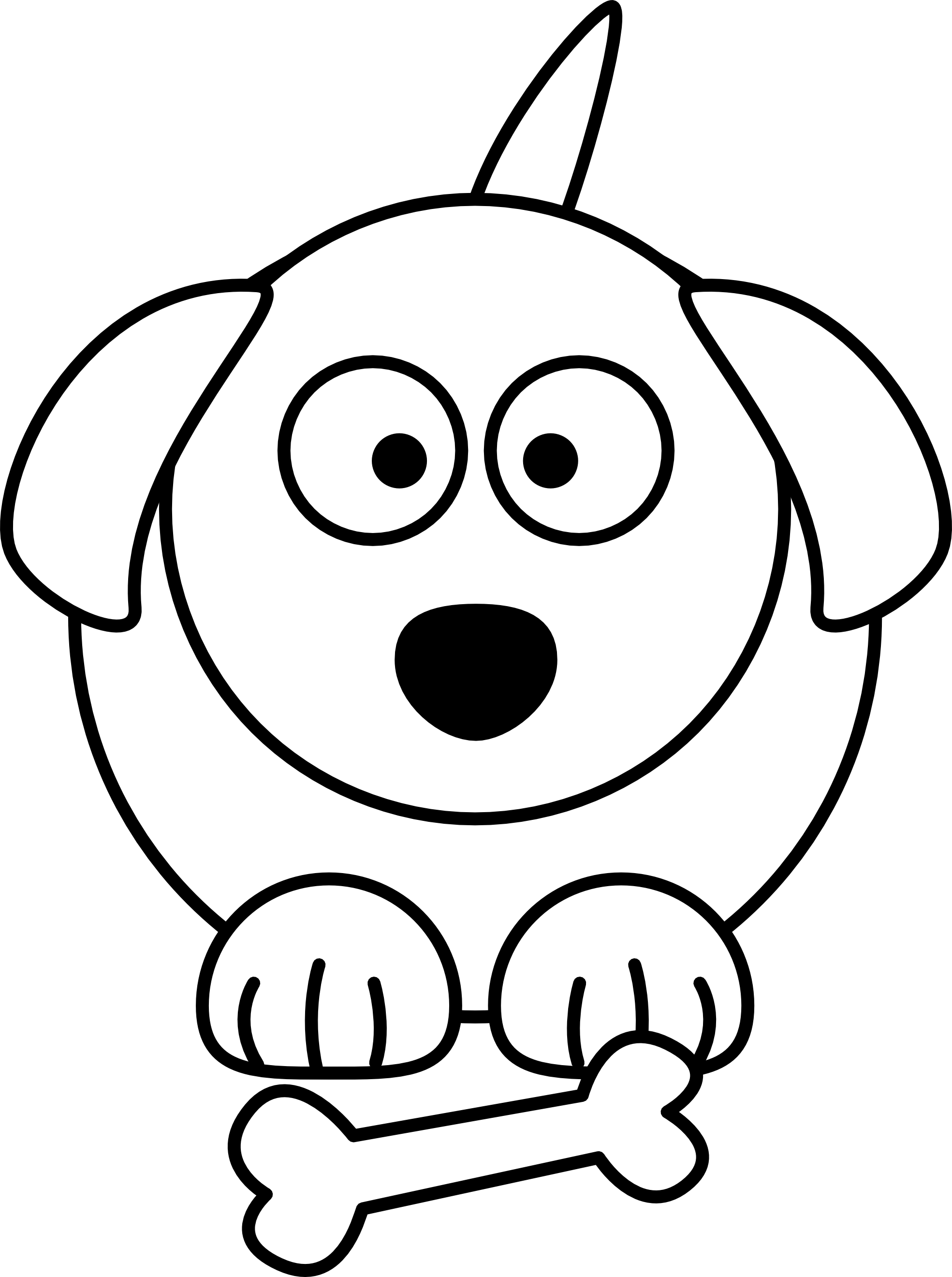 Drawing Of A Cartoon Dog - Clipart library