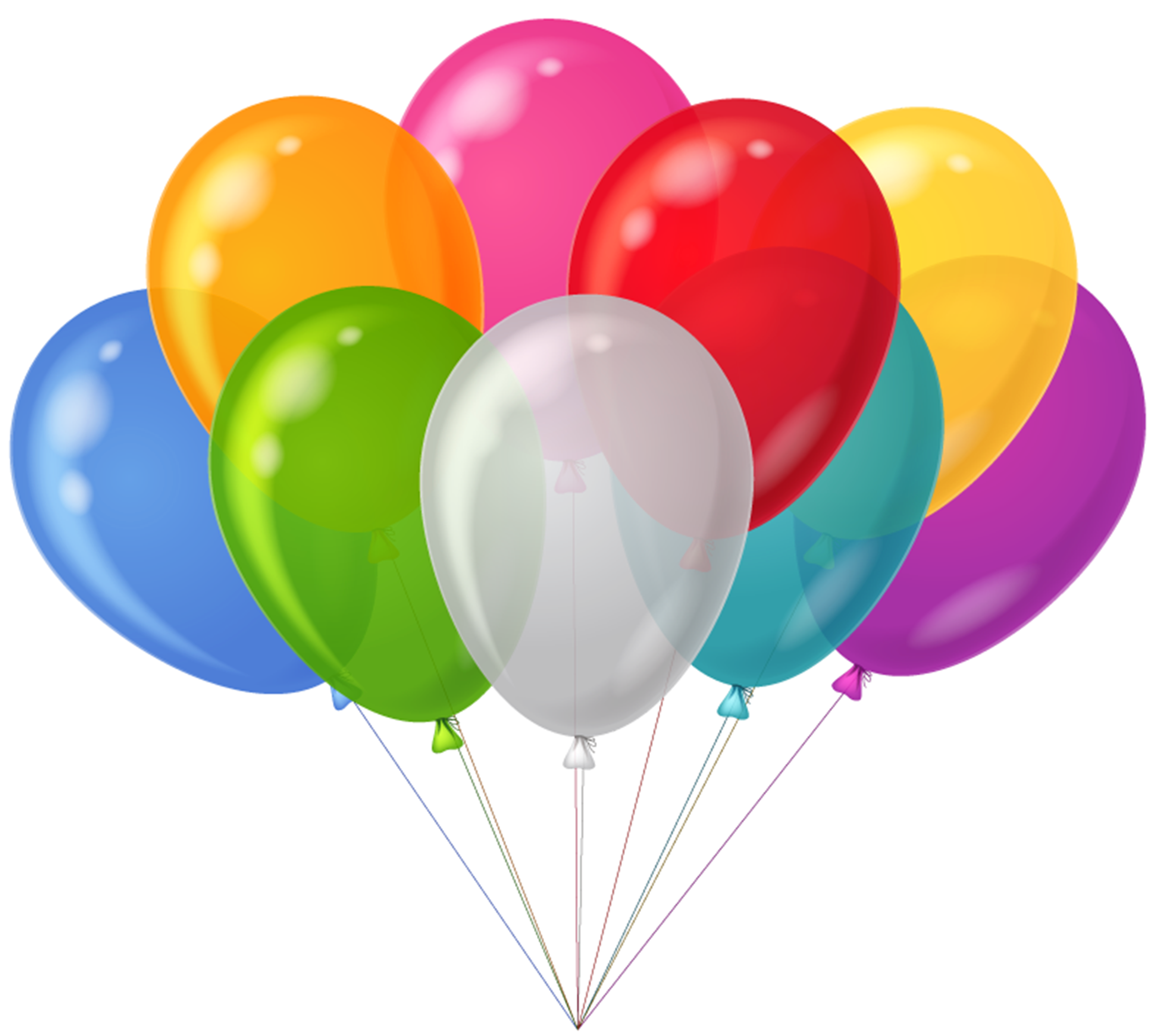 Bunch Transparent Colorful Balloons Clipart - Clipart library 